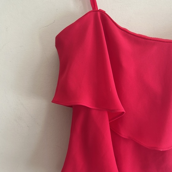 BCBGMaxazria Raspberry Tiered Chiffon Strapless Ginger Cocktail Dress Women SZ 4 - Picture 3 of 12